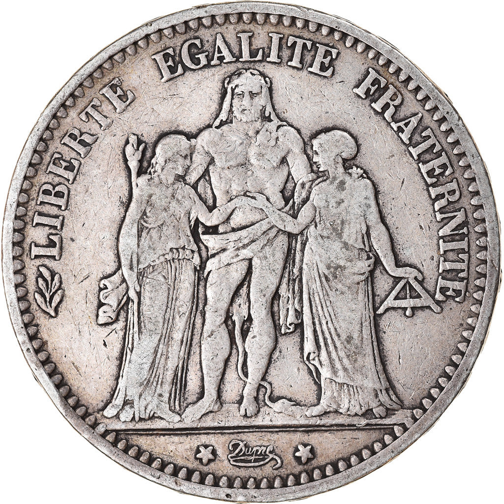 Coin, France, Hercule, 5 Francs, 1873, Bordeaux, VF(30-35), Silver, KM:820.2