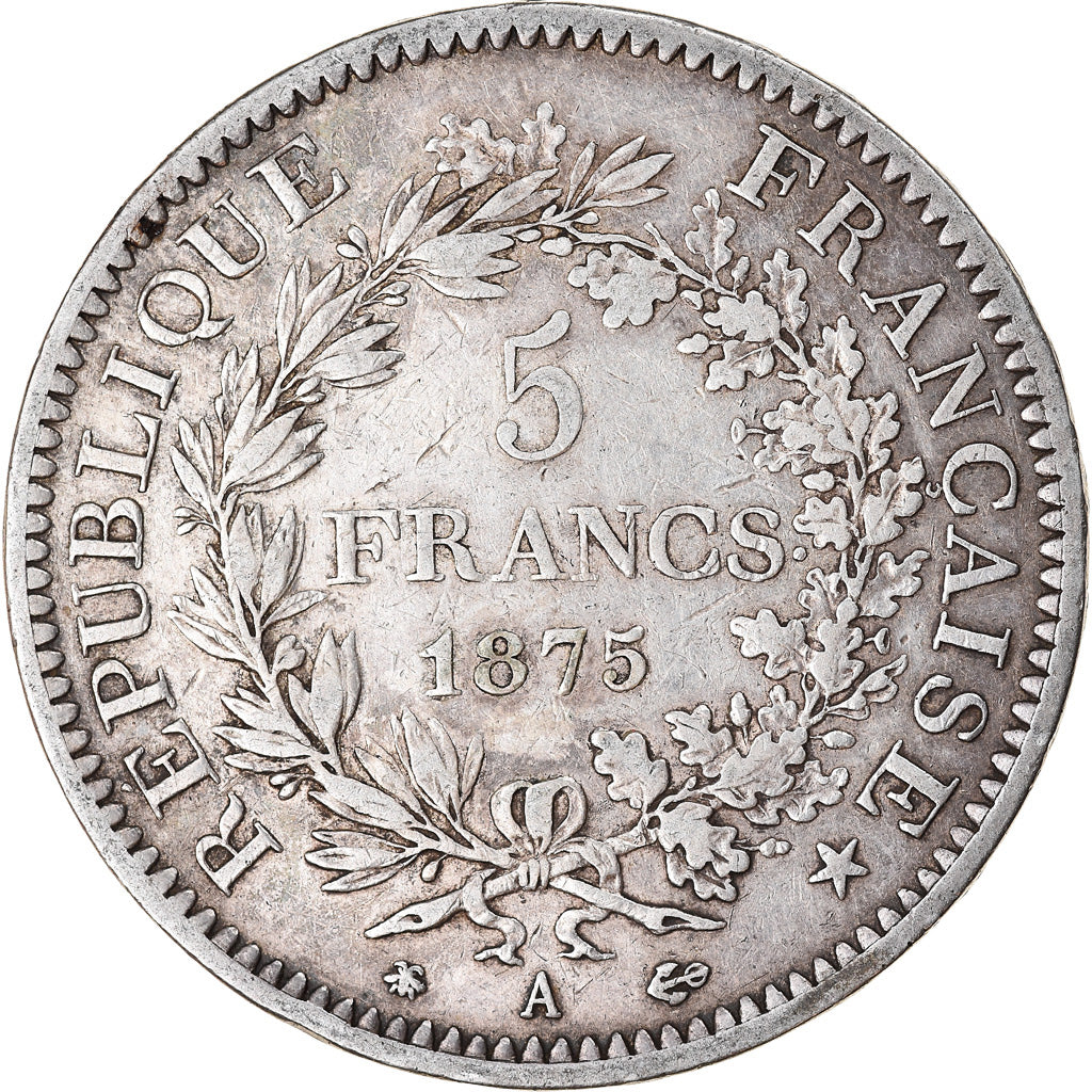 Coin, France, Hercule, 5 Francs, 1875, Paris, VF(30-35), Silver, KM:820.1