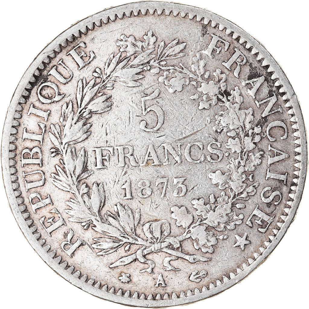 Coin, France, Hercule, 5 Francs, 1873, Paris, VF(20-25), Silver, KM:820.1