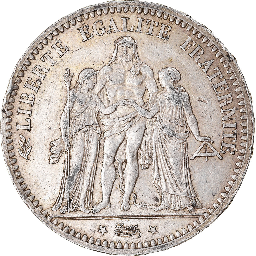 Moneta, Francia, Hercule, 5 Francs, 1873, Paris, BB, Argento, KM:820.1