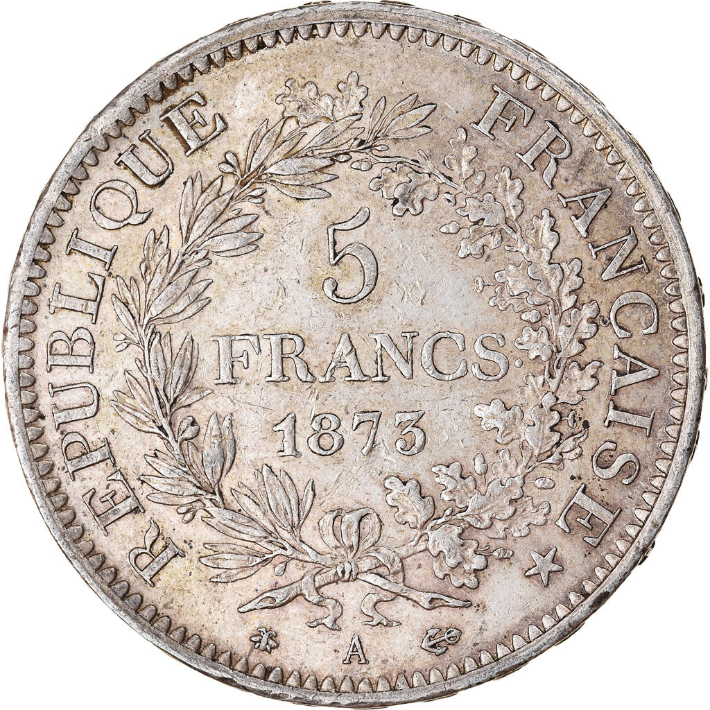 Moneta, Francia, Hercule, 5 Francs, 1873, Paris, BB, Argento, KM:820.1