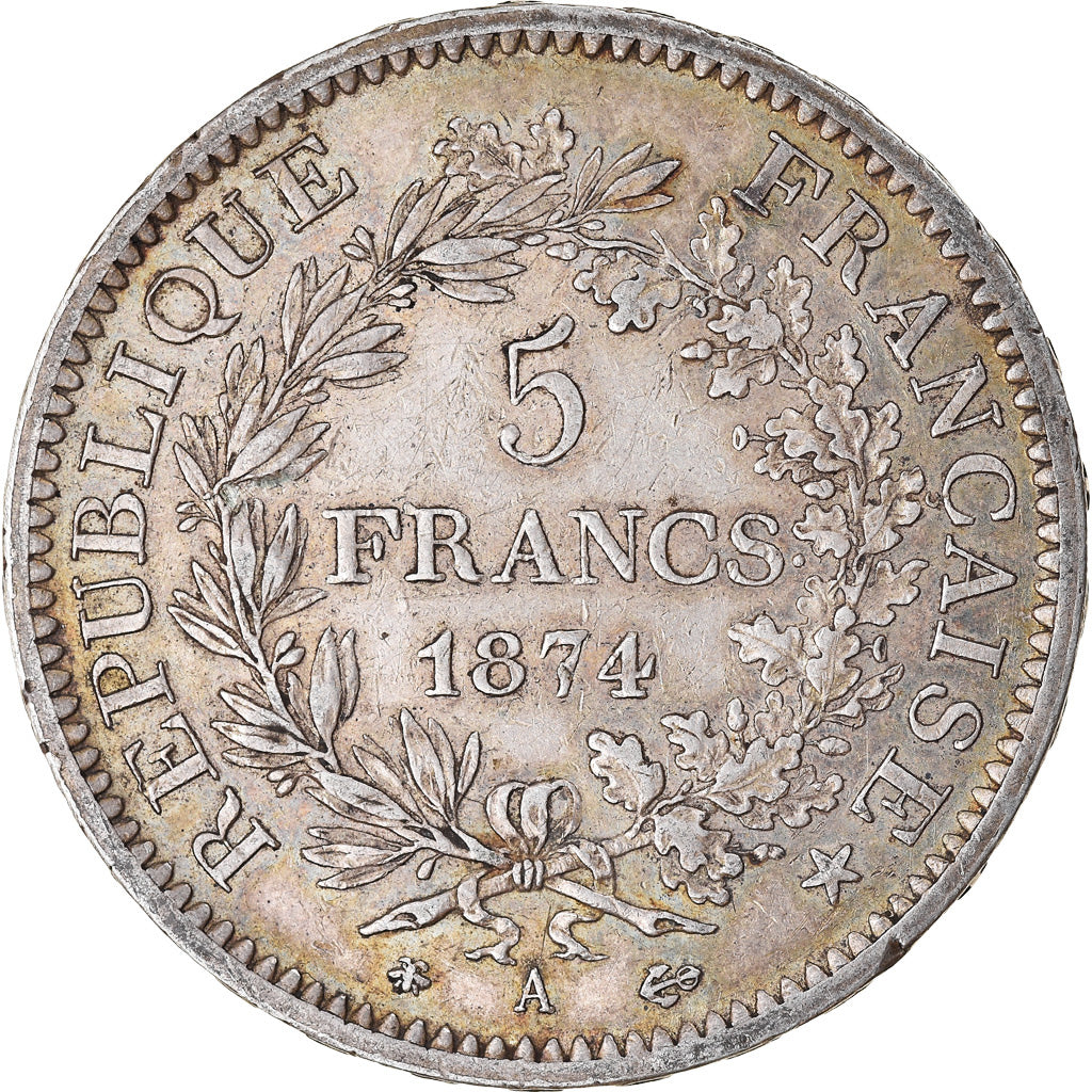 Monnaie, France, Hercule, 5 Francs, 1874, Paris, TTB, Argent, Gadoury:745a