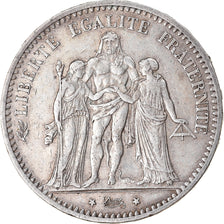 Moeda, França, Hercule, 5 Francs, 1874, Bordeaux, EF(40-45), Prata, KM:820.2