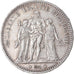Moeda, França, Hercule, 5 Francs, 1874, Bordeaux, EF(40-45), Prata, KM:820.2