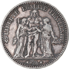Coin, France, Hercule, 5 Francs, 1876, Paris, VF(20-25), Silver, KM:820.1