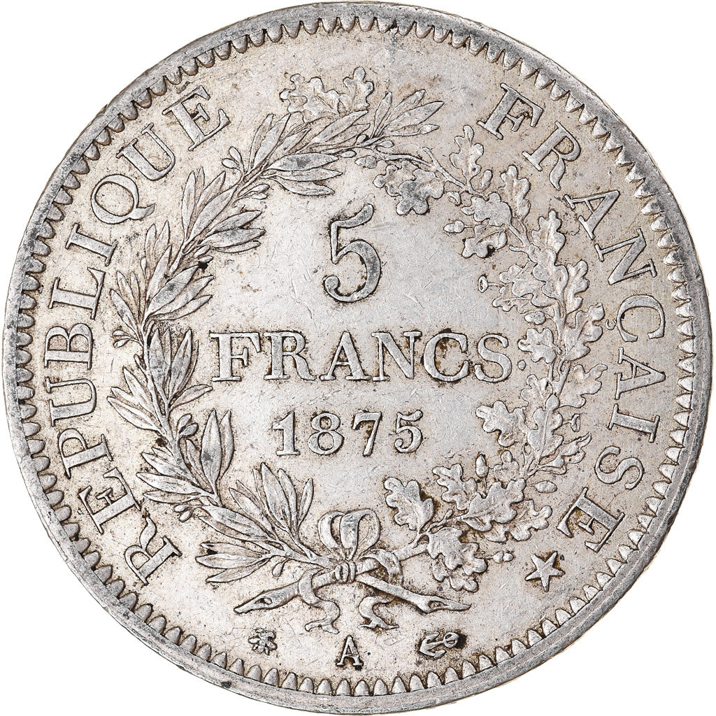 Monnaie, France, Hercule, 5 Francs, 1875, Paris, TTB, Argent, Gadoury:745a