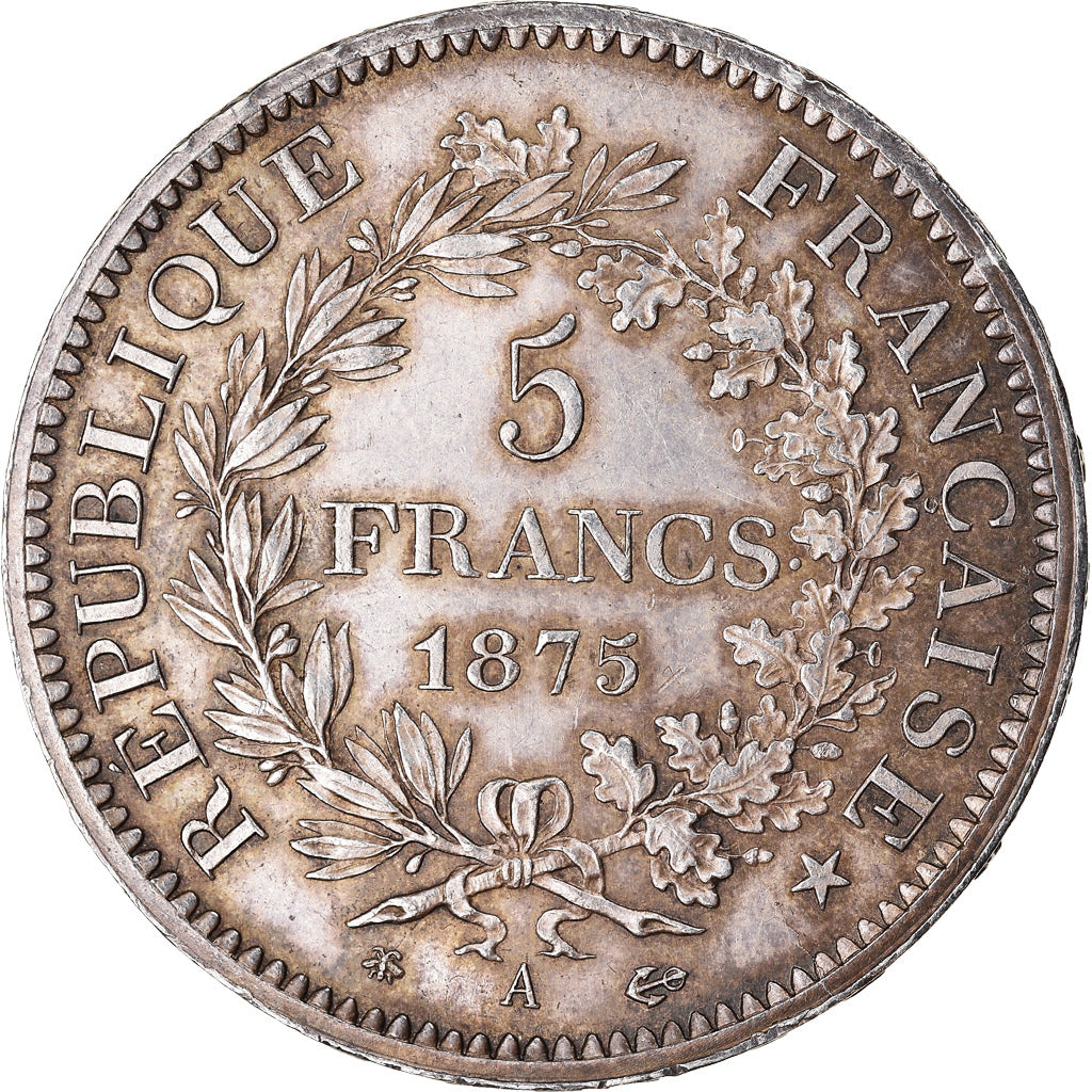 Coin, France, Hercule, 5 Francs, 1875, Paris, AU(55-58), Silver, KM:820.1