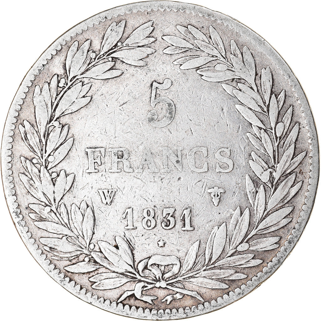 Moneta, Francia, Louis-Philippe, 5 Francs, 1831, Lille, MB, Argento, KM:735.13