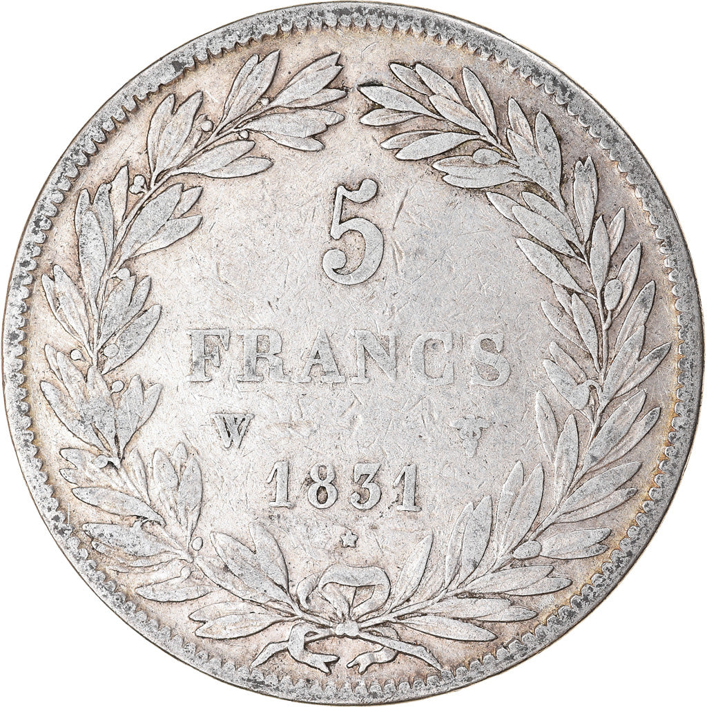 Coin, France, Louis-Philippe, 5 Francs, 1831, Lille, VF(20-25), Silver