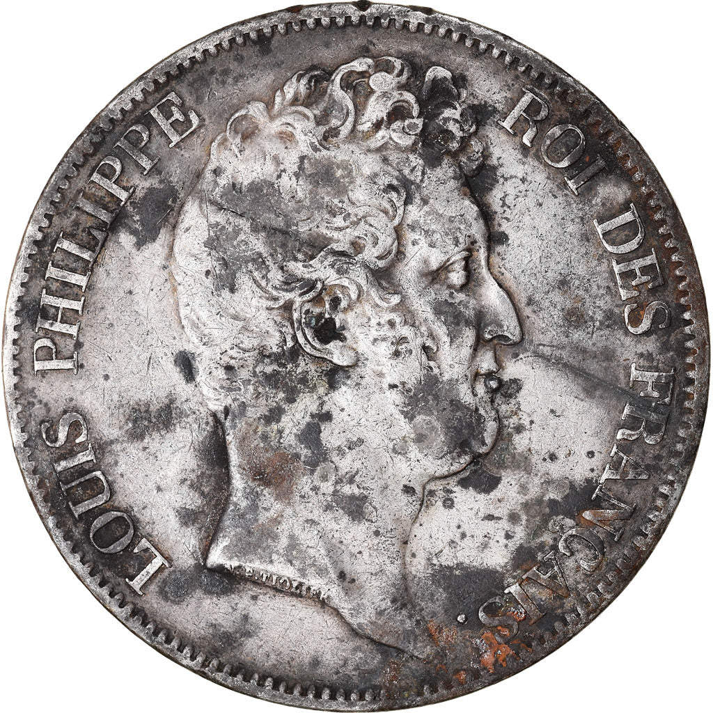 Moeda, França, Louis-Philippe, 5 Francs, 1830, Lille, F(12-15), Prata