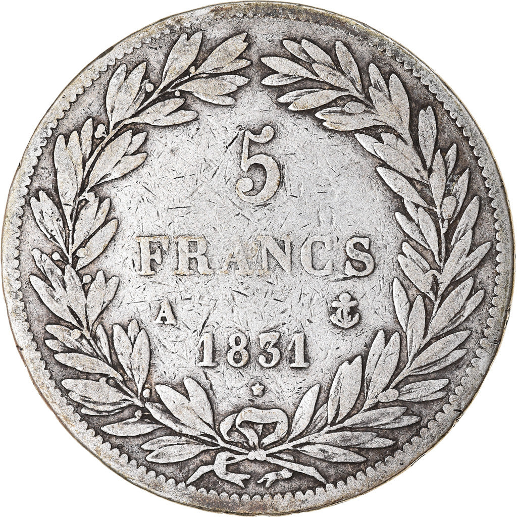 Monnaie, France, Louis-Philippe, 5 Francs, 1831, Paris, TB, Argent, Gadoury:676