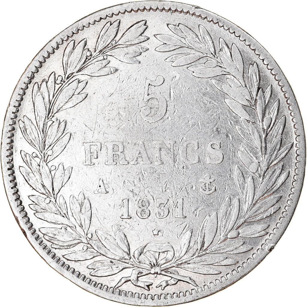 Coin, France, Louis-Philippe, 5 Francs, 1831, Paris, VF(20-25), Silver