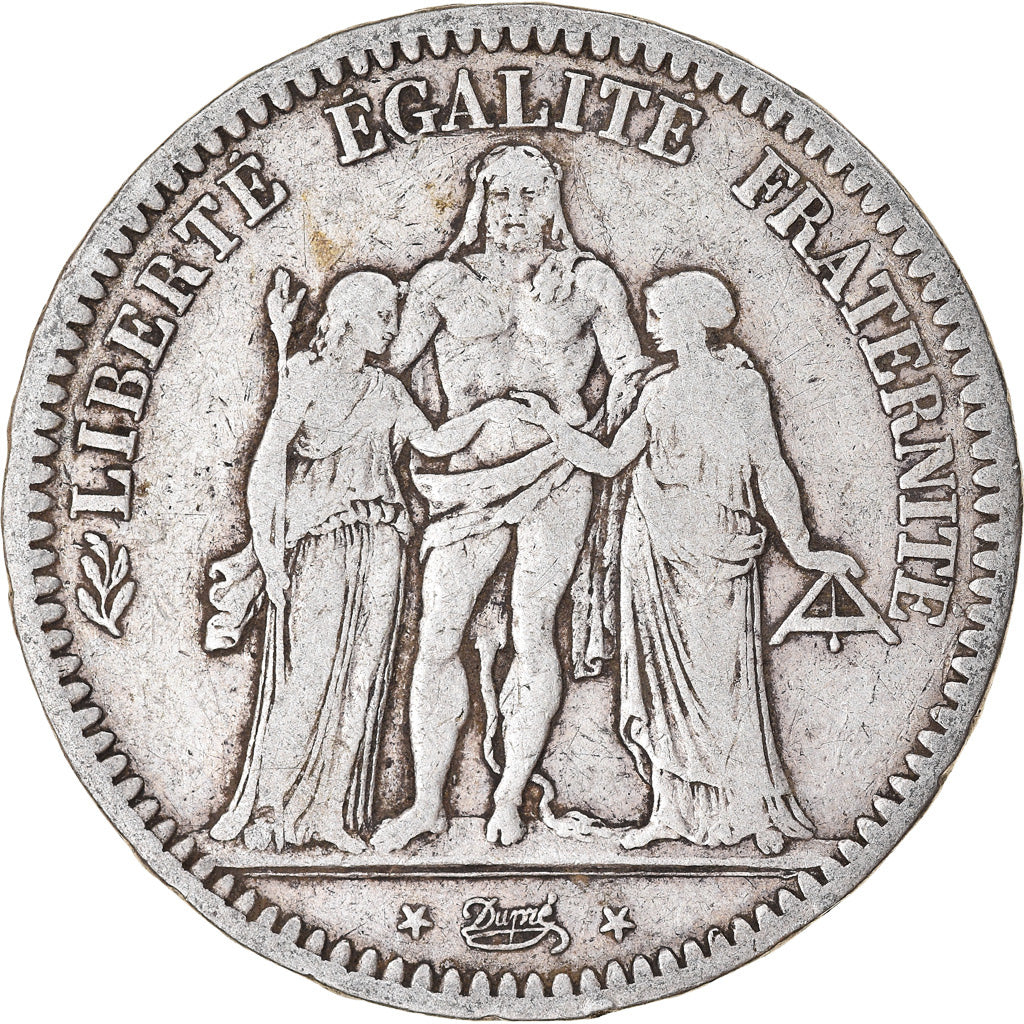 Münze, Frankreich, Hercule, 5 Francs, 1848, Paris, S, Silber, KM:756.1