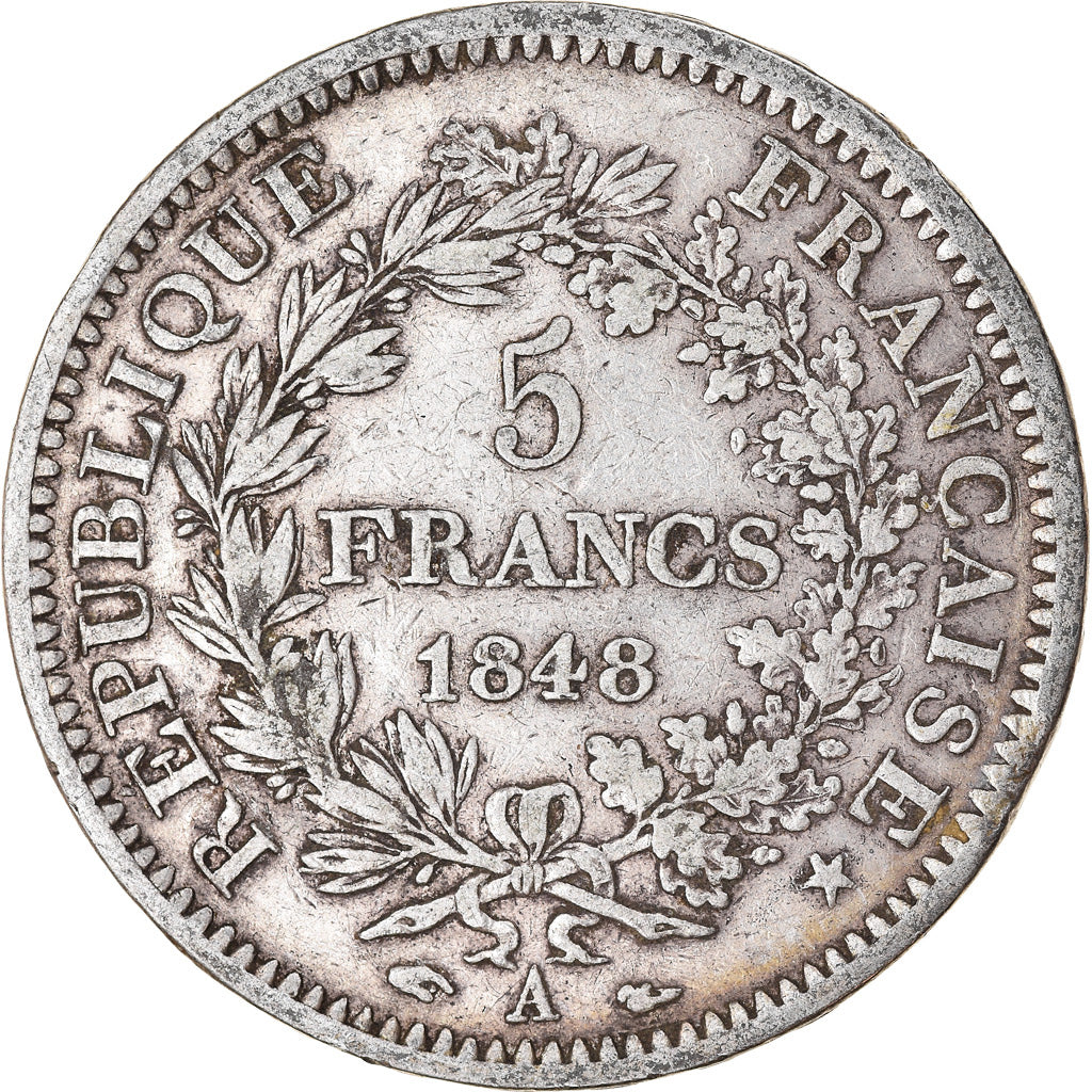 Coin, France, Hercule, 5 Francs, 1848, Paris, VF(30-35), Silver, KM:756.1