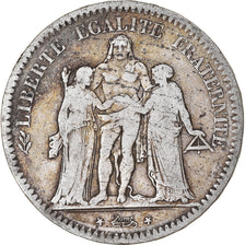 Munten, Frankrijk, Hercule, 5 Francs, 1849, Paris, ZG+, Zilver, KM:756.1
