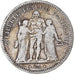 Munten, Frankrijk, Hercule, 5 Francs, 1849, Paris, ZG+, Zilver, KM:756.1