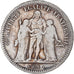 Moneta, Francia, Hercule, 5 Francs, 1849, Paris, B+, Argento, KM:756.1