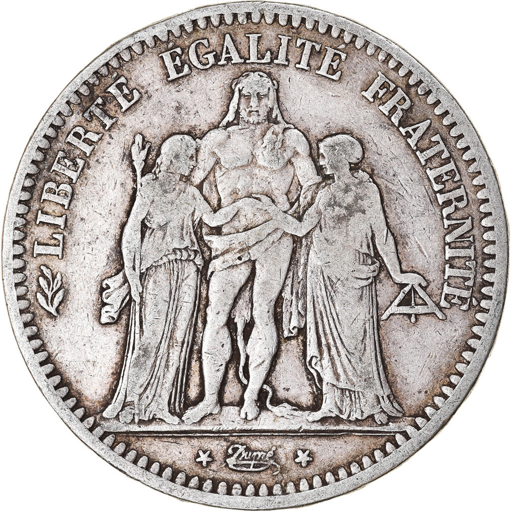 Münze, Frankreich, Hercule, 5 Francs, 1849, Paris, S, Silber, KM:756.1