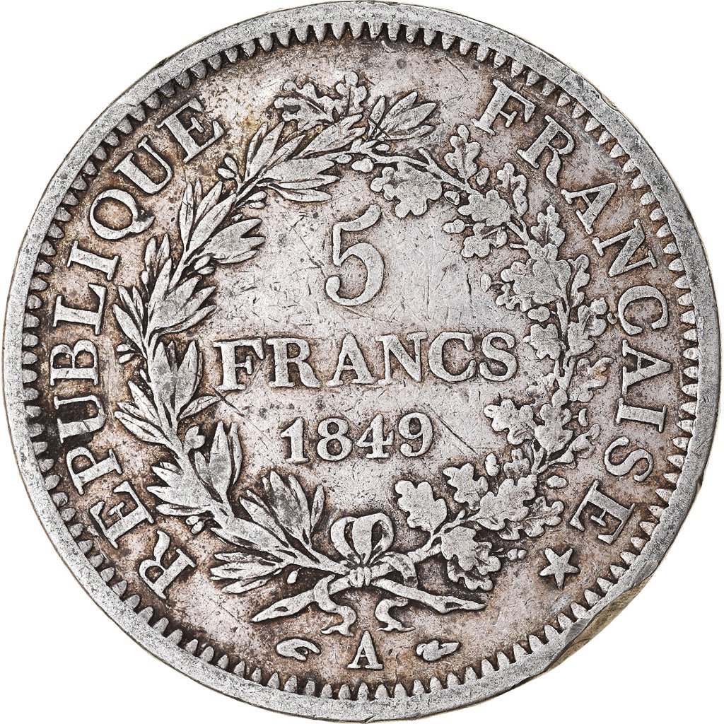 Münze, Frankreich, Hercule, 5 Francs, 1849, Paris, S, Silber, KM:756.1