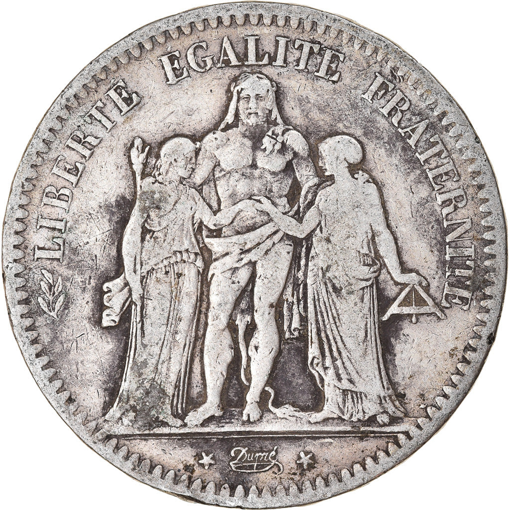Münze, Frankreich, Hercule, 5 Francs, 1849, Paris, S, Silber, KM:756.1