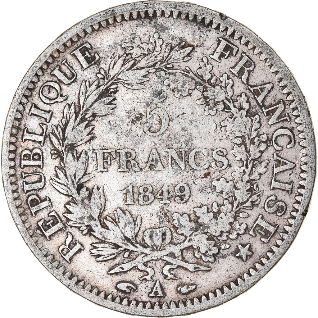 Münze, Frankreich, Hercule, 5 Francs, 1849, Paris, S, Silber, KM:756.1