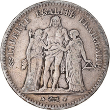 Monnaie, France, Hercule, 5 Francs, 1849, Paris, TB, Argent, Gadoury:683