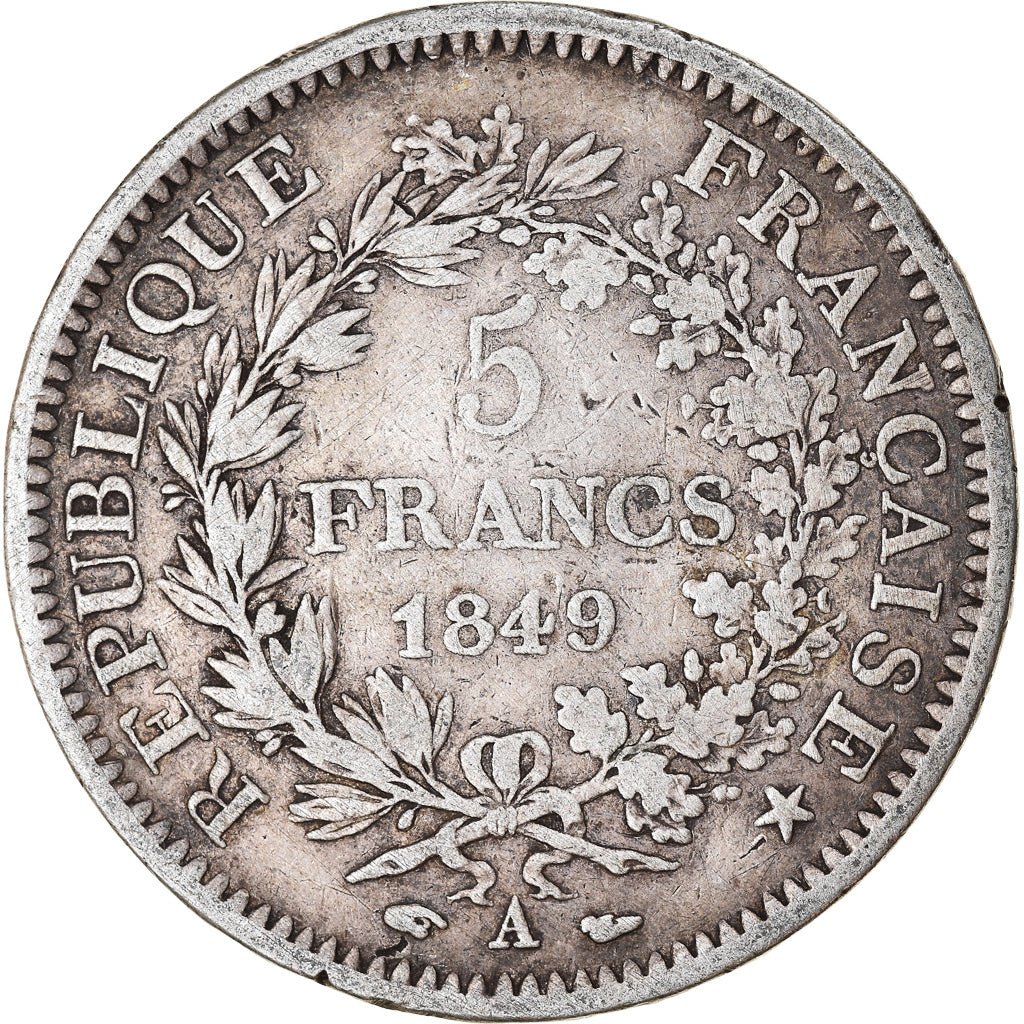 Coin, France, Hercule, 5 Francs, 1849, Paris, VF(20-25), Silver, KM:756.1