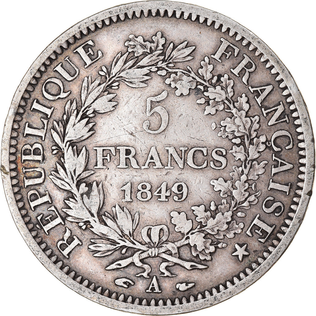Monnaie, France, Hercule, 5 Francs, 1849, Paris, TB, Argent, Gadoury:683