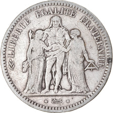 Moneta, Francia, Hercule, 5 Francs, 1849, Paris, MB, Argento, KM:756.1