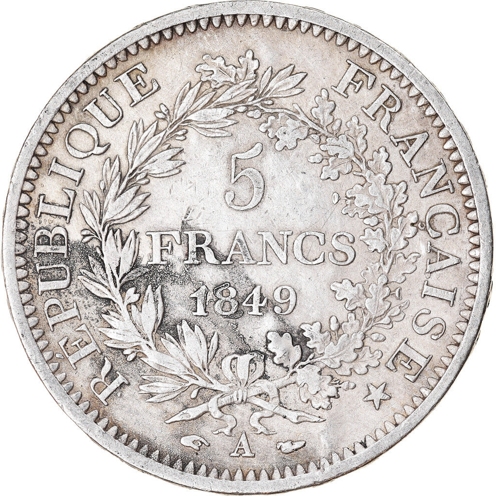 Münze, Frankreich, Hercule, 5 Francs, 1849, Paris, S+, Silber, KM:756.1