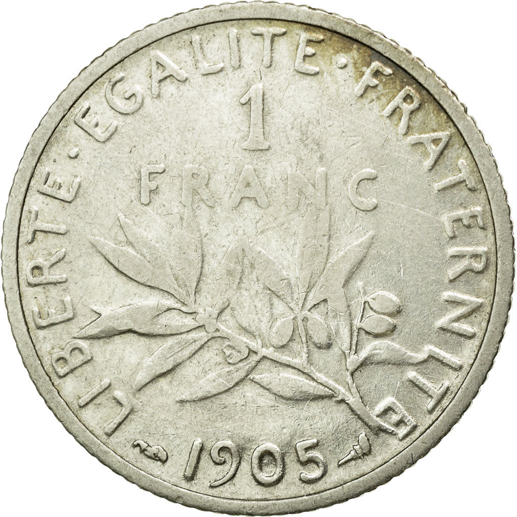 Coin, France, Semeuse, Franc, 1905, Paris, VF(30-35), Silver, KM:844.1