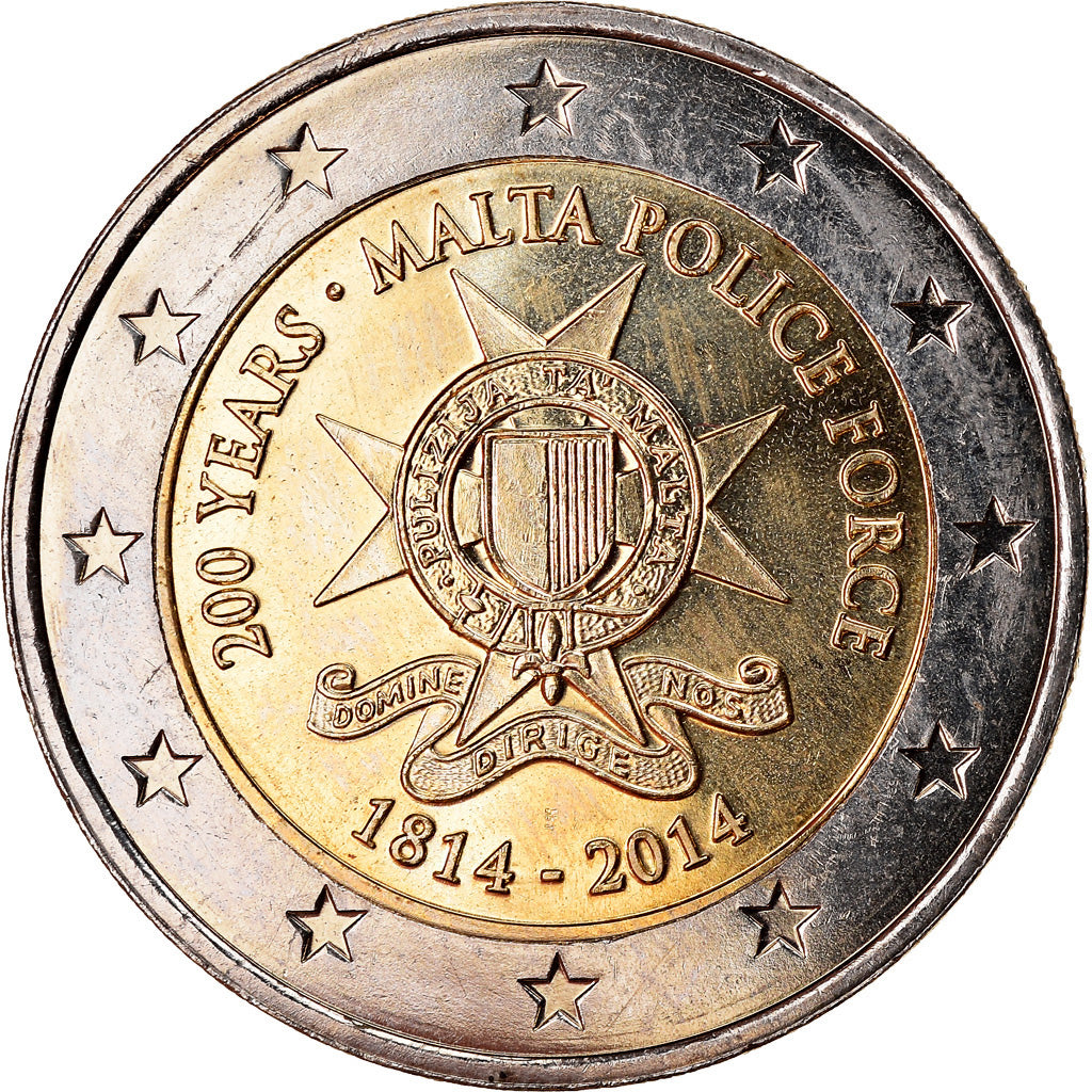 Malta, 2 Euro, Police force, 2014, AU(55-58), Bi-Metallic