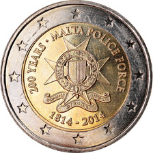 Malta, 2 Euro, Police force, 2014, AU(55-58), Bi-Metallic