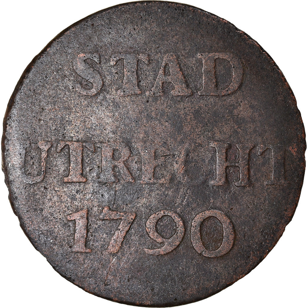 Coin, Netherlands, UTRECHT, Duit, 1790, VF(30-35), Copper, KM:91