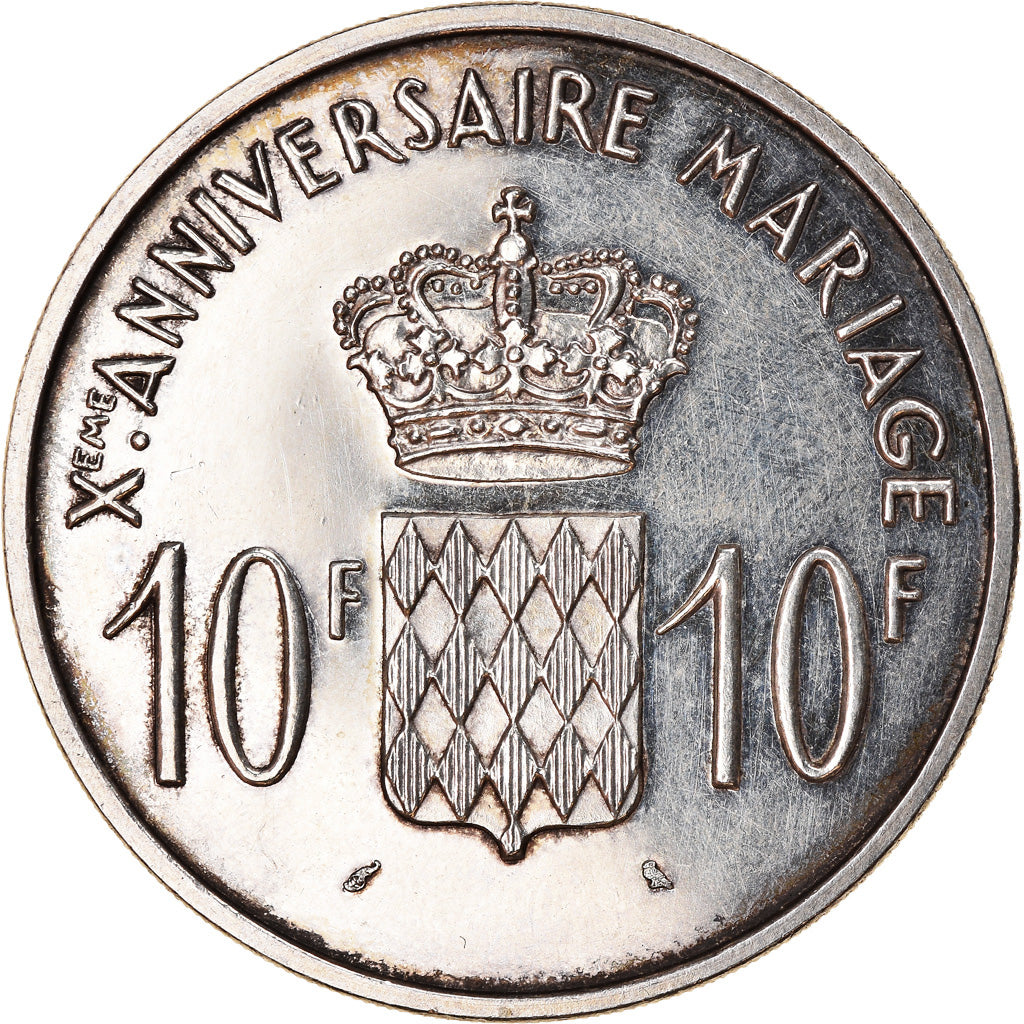 Coin, Monaco, 10 Francs, 1966, AU(55-58), Silver, KM:M1, Gadoury:MC 154