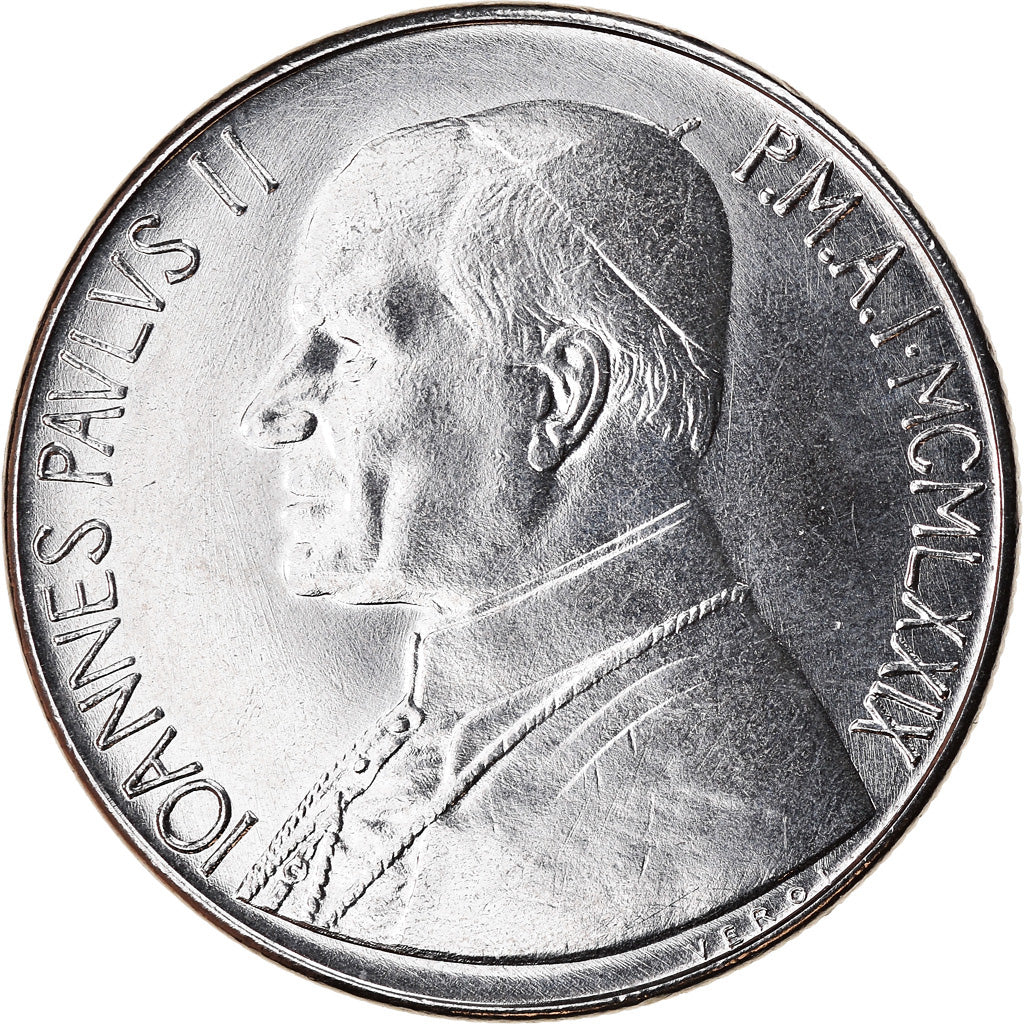 Munten, Vaticaanstad, John Paul II, 100 Lire, 1979, Roma, UNC-, Stainless Steel