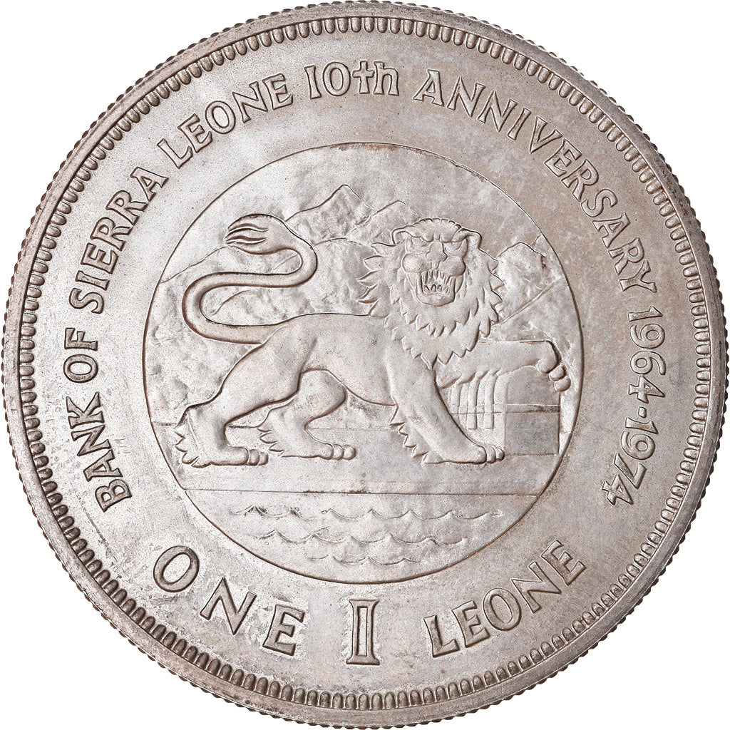 Coin, Sierra Leone, Leone, 1974, British Royal Mint, AU(55-58), Copper-nickel