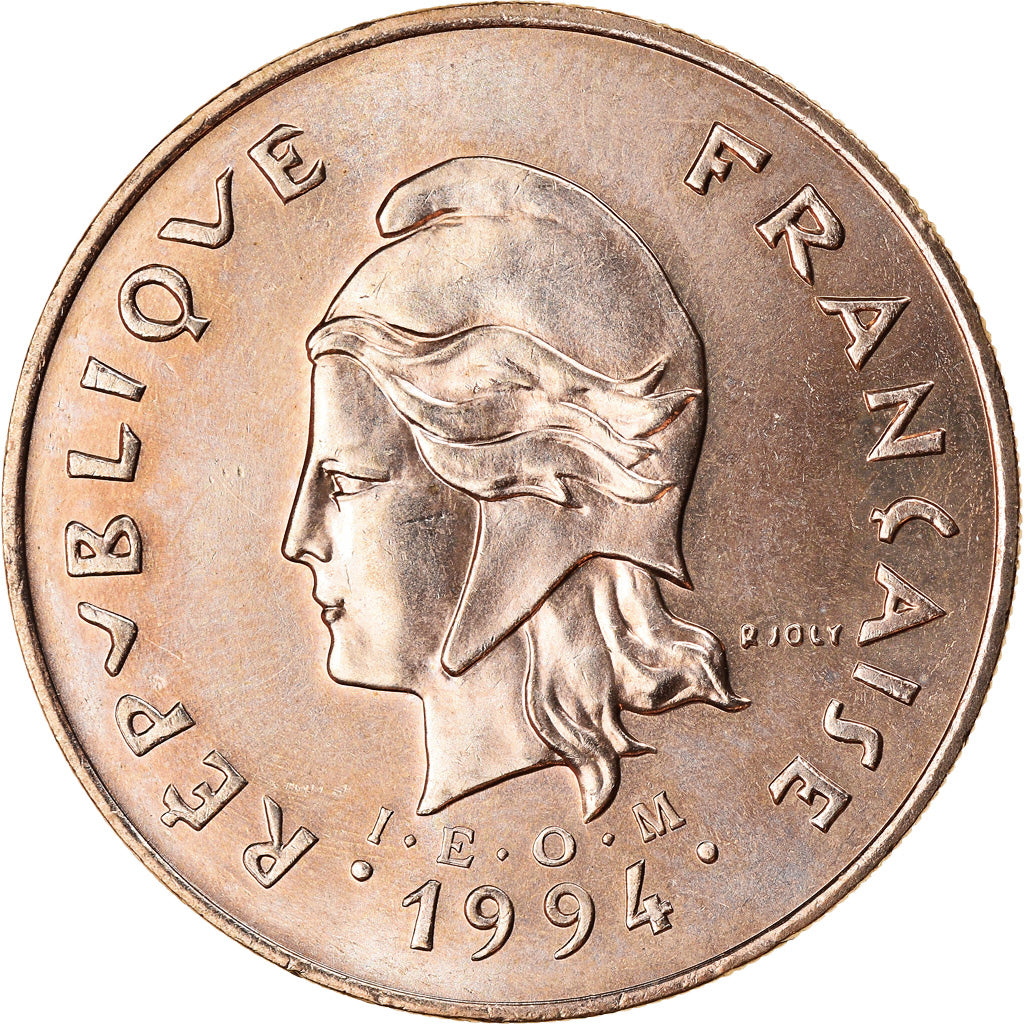 Coin, New Caledonia, 100 Francs, 1994, Paris, MS(60-62), Nickel-Bronze, KM:15