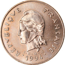 Coin, New Caledonia, 100 Francs, 1994, Paris, MS(60-62), Nickel-Bronze, KM:15