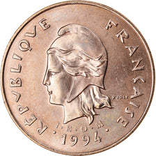 Coin, New Caledonia, 100 Francs, 1994, Paris, MS(63), Nickel-Bronze, KM:15