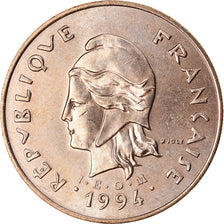 Coin, New Caledonia, 100 Francs, 1994, Paris, MS(63), Nickel-Bronze, KM:15