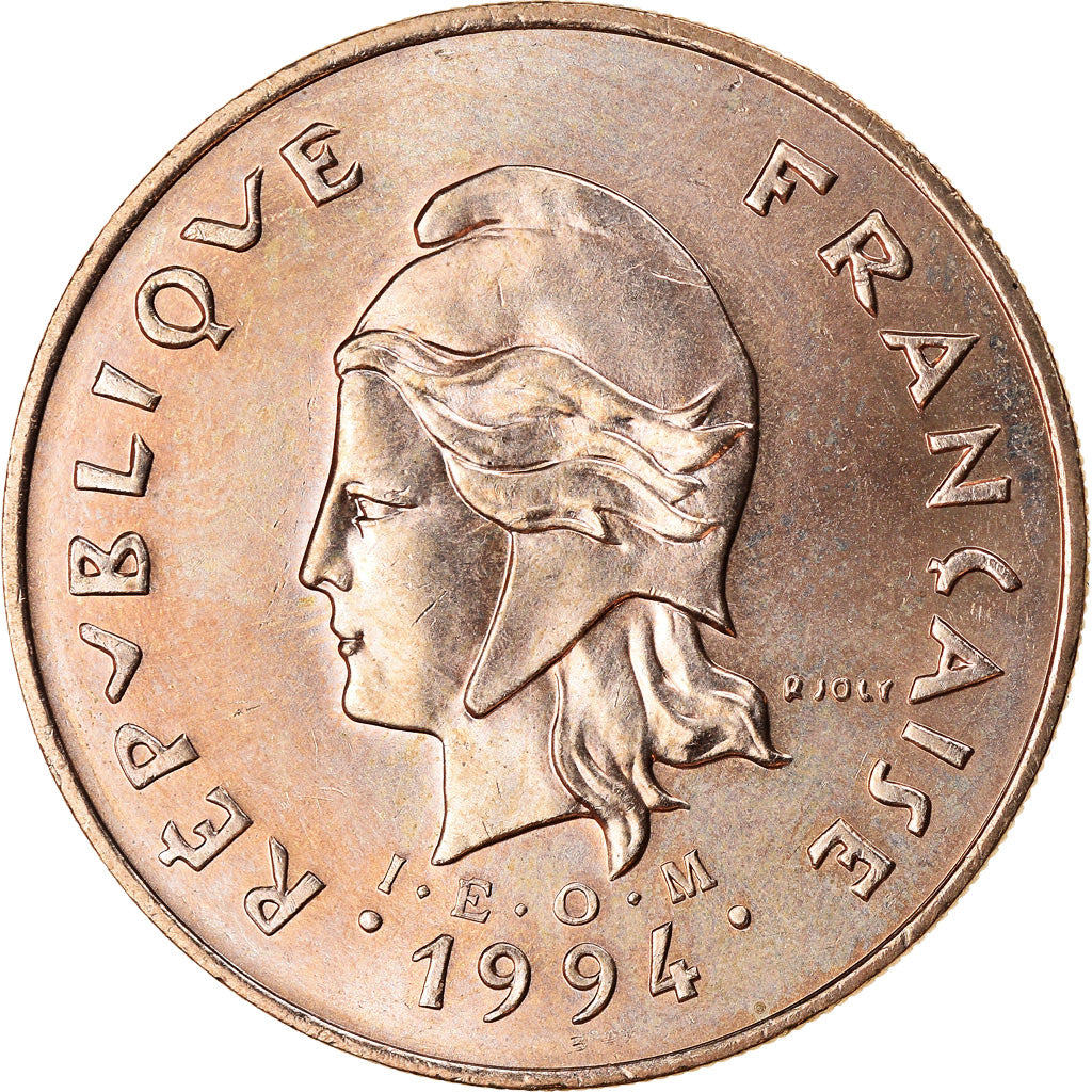 Moneta, Nuova Caledonia, 100 Francs, 1994, Paris, SPL, Nichel-bronzo, KM:15