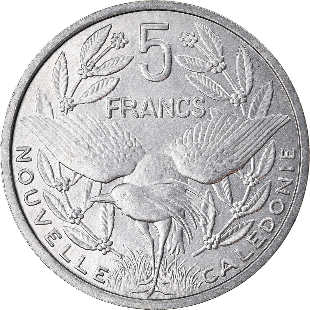 Münze, Neukaledonien, 5 Francs, 1994, Paris, UNZ, Aluminium, KM:16
