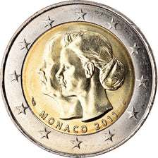 Mónaco, 2 Euro, Mariage Princier, 2011, MS(63), Bimetálico, Gadoury:MC201