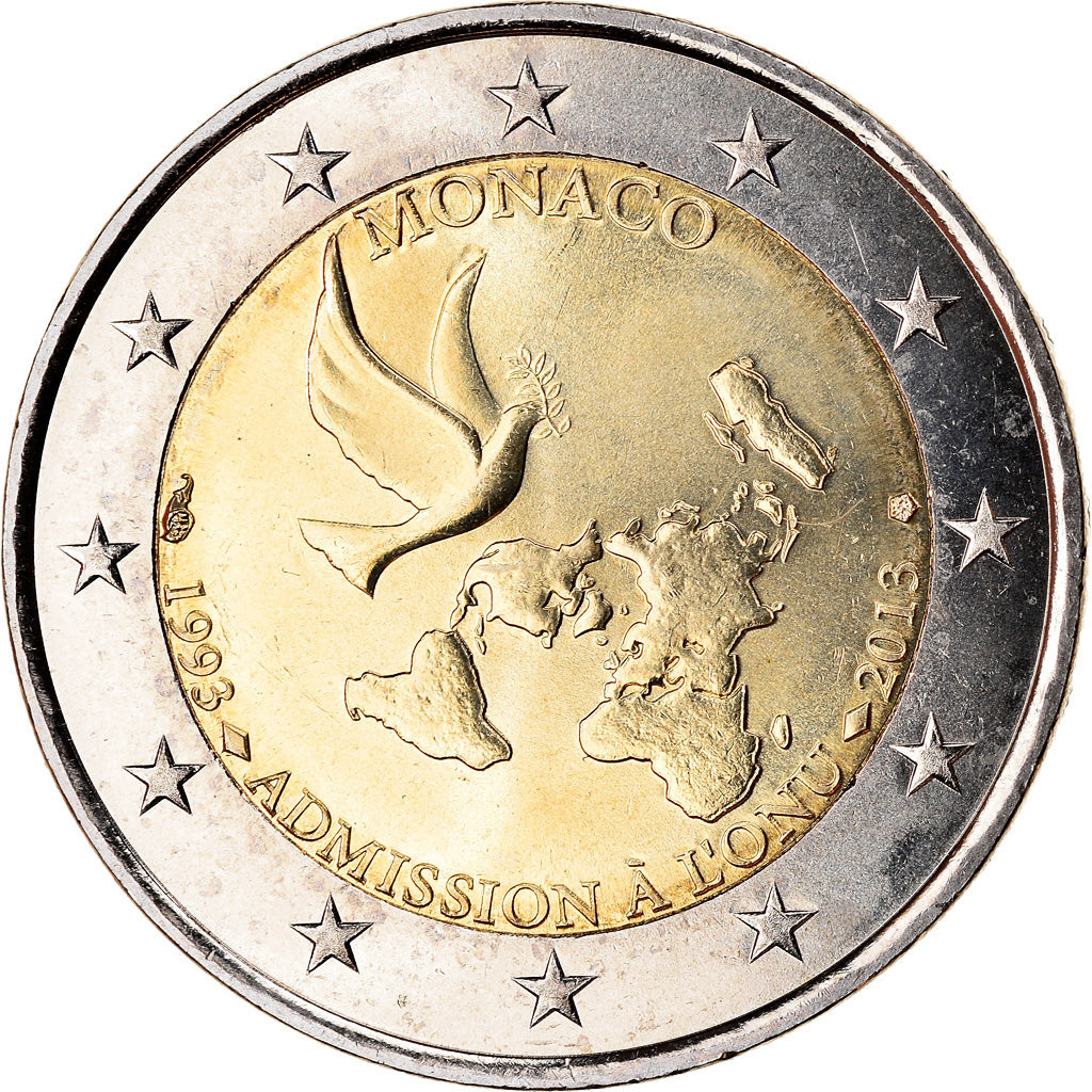 Monaco, 2 Euro, Admission à l'ONU, 2013, MS(63), Bi-Metallic