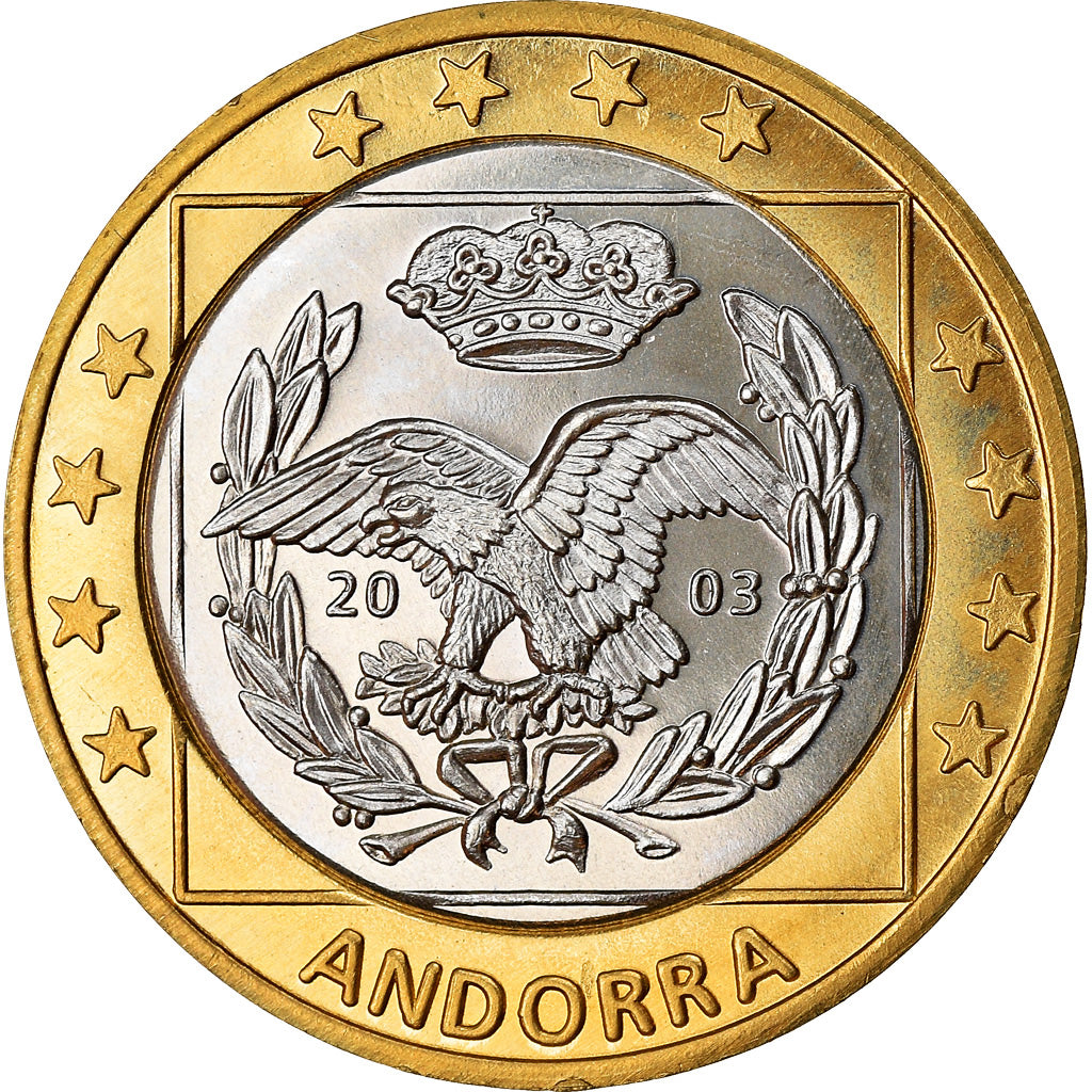 Andorra, Euro, 2003, unofficial private coin, MS(63), Bi-Metallic
