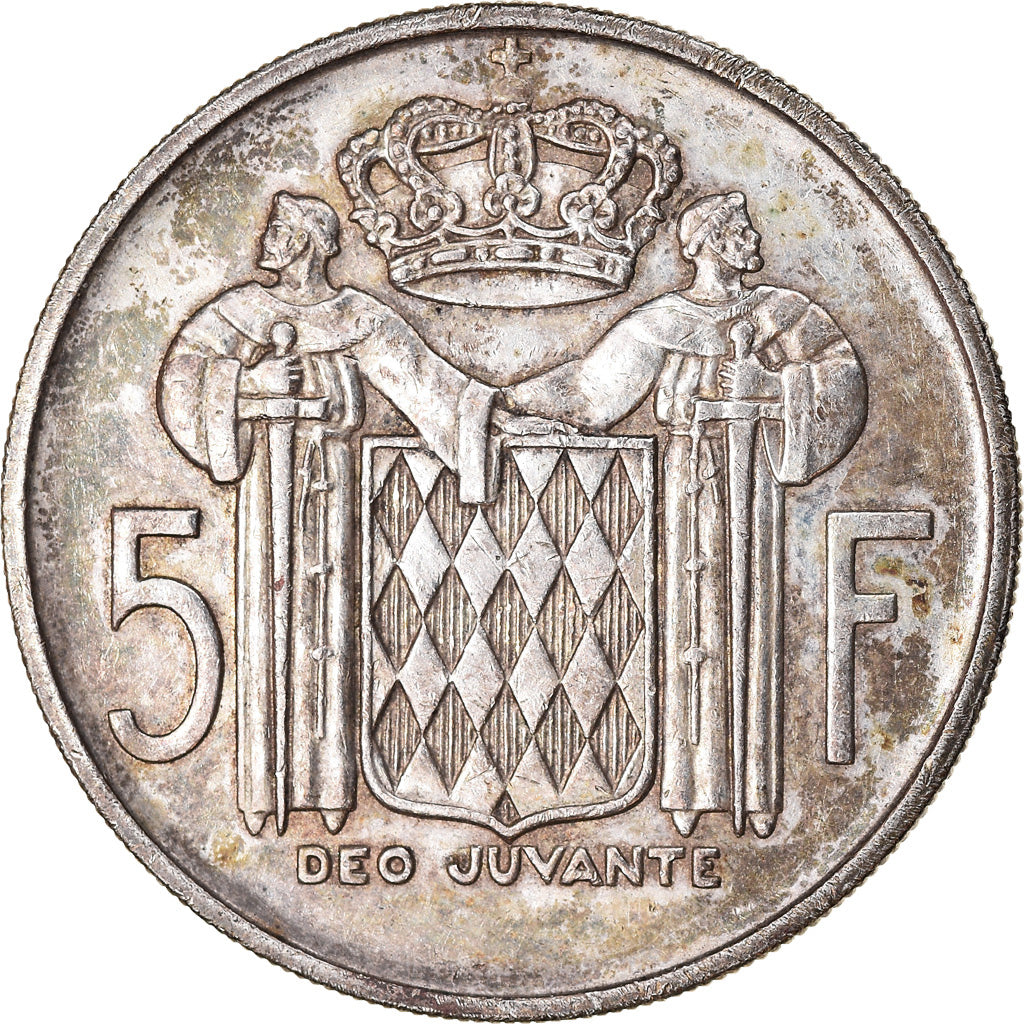 Coin, Monaco, Rainier III, 5 Francs, 1960, EF(40-45), Silver, KM:141