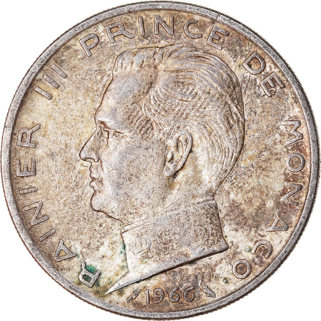 Münze, Monaco, Rainier III, 5 Francs, 1966, SS, Silber, KM:141