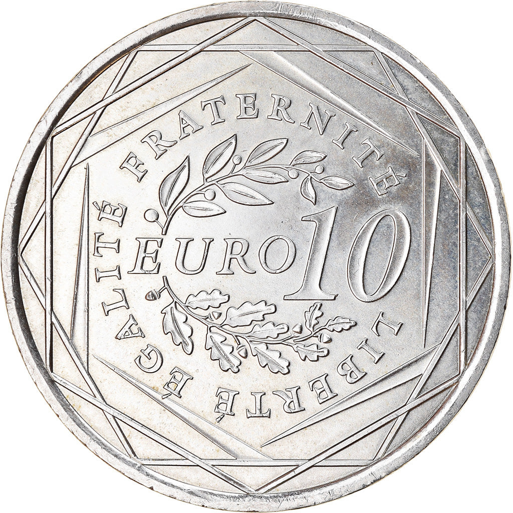 France, 10 Euro, Semeuse, 2009, MS(63), Silver, KM:1580