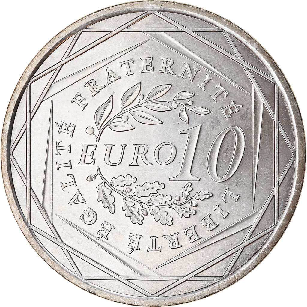 France, 10 Euro, Semeuse, 2009, AU(55-58), Silver, KM:1580